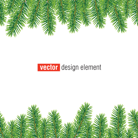 vector christmas tree border, seamless horizontallyのイラスト素材