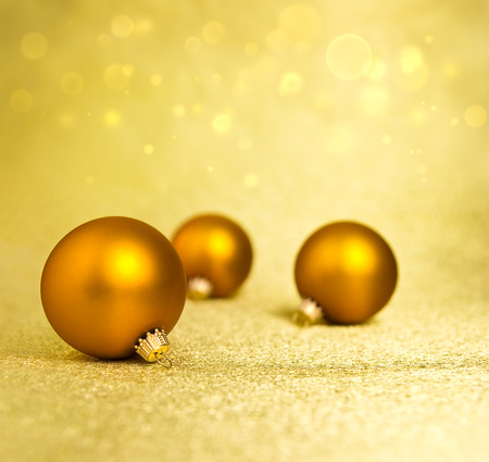 Golden Christmas decorationの写真素材