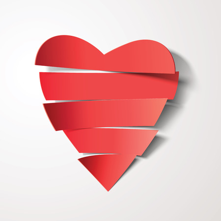 Vector cut paper heartのイラスト素材