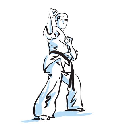 karate fighterのイラスト素材