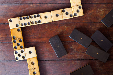 domino on the tableの写真素材