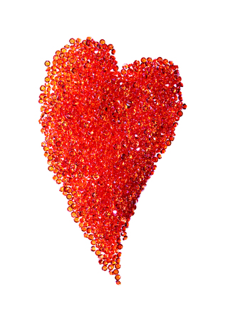 heart shape made of red crystalsの写真素材