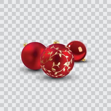 red christmas balls vector illustrationのイラスト素材