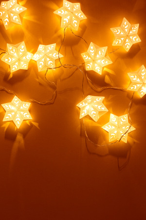 star shape christmas lights backgroundの写真素材