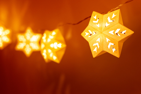 star shape christmas lights backgroundの写真素材