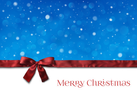 christmas background decoration with a ribbon an snowのイラスト素材