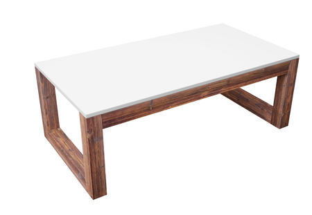 Low table isolated on white background. Saved clipping path included. 3D rendering image.の写真素材