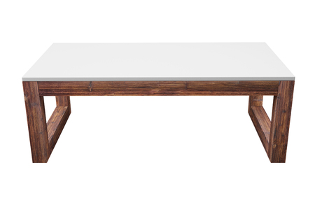 Low table isolated on white background. Saved clipping path included. 3D rendering image.の写真素材