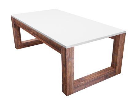 Low table isolated on white background. Saved clipping path included. 3D rendering image.の写真素材