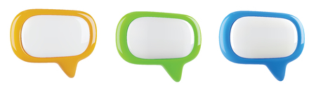 glossy colorful speech bubble set, vector illustrationのイラスト素材