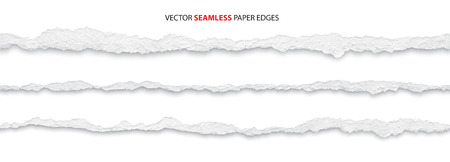 Realistic torn paper edges, vector illustrationのイラスト素材