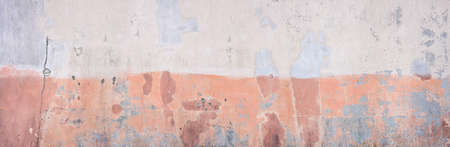 Big size grunge wall background or texture. Old painted and cracked palaster. Industrial style.の写真素材