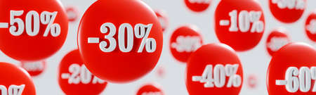 Price reduction discount banner. Business banner. 3D render. 3D illustration.の写真素材