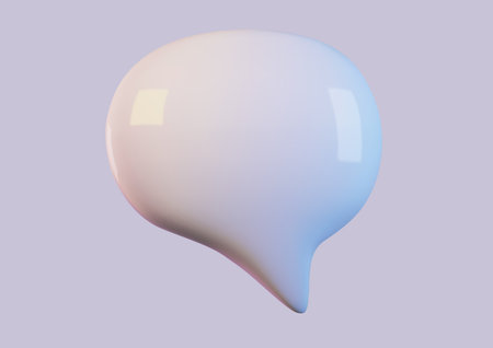 3d vector talking cloud. Speech bubble illustration. Glossy speech bubble vector illustration.のイラスト素材