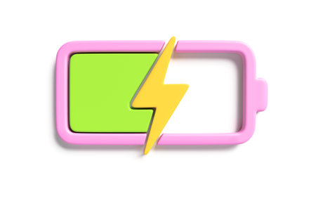 Battery charging. Progress bar icon. Battery level. 3D render. 3D illustration.の写真素材