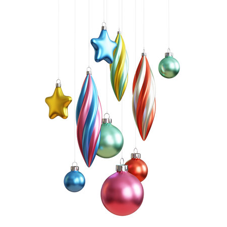 Christmas decoration on white background. 3D rendering.の写真素材