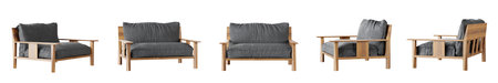Armchair set isolated on white background. 3D rendering. 3D illustrations.の写真素材