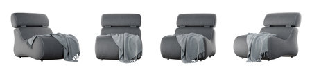 Modern armchair set isolated on white background. 3D rendering. 3D illustrations.の写真素材