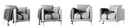 Armchair set isolated on white background. 3D rendering. 3D illustrations.の写真素材