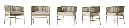 Armchair set isolated on white background. 3D rendering. 3D illustrations.の写真素材