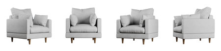 Armchair set isolated on white background. 3D rendering. 3D illustrations.の写真素材