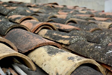 Old tile dirty macroの写真素材