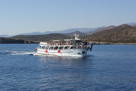 Boat trip on the islands of the Adriatic Sea. near the island of Crete. Greece.のeditorial素材