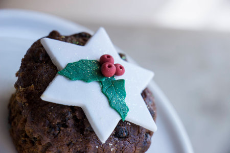 Christmas star fruitcakeの写真素材