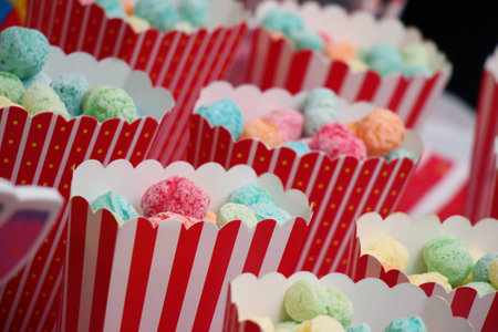 Circus party popcorn color popsの写真素材