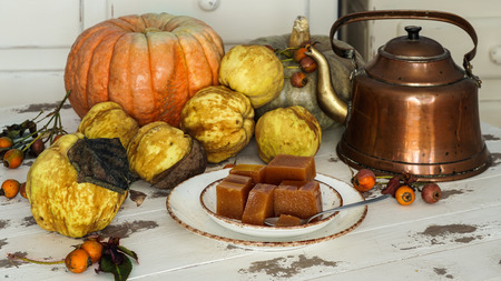 quince bread , dulce de membrillo, spanish sweetの写真素材