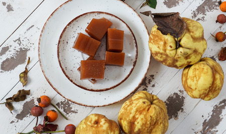 quince bread , dulce de membrillo, spanish sweetの写真素材