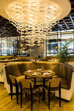 Interior and decoration of restaurantのeditorial素材