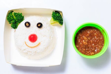 Braised pork and decorated rice