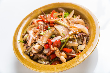 Small fried shredded squidの写真素材