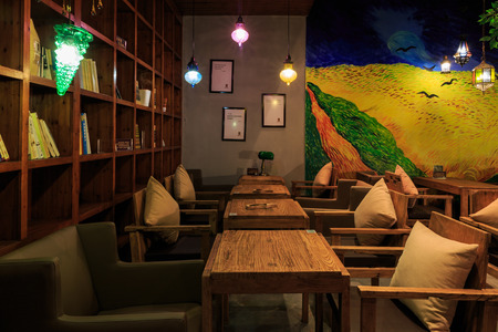 Interior view of a cafeのeditorial素材