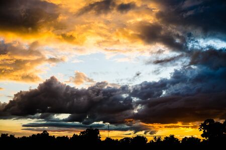 storm  with dark clouds in the evening