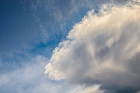 sky before storm white clouds and dark cloudsの写真素材