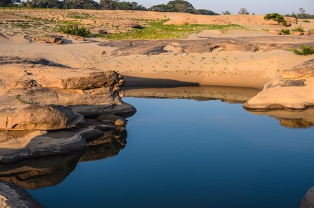 pond in Sampanbok , in Mekong River, Ubon Ratchathani  Grand canyon in Thailandの写真素材