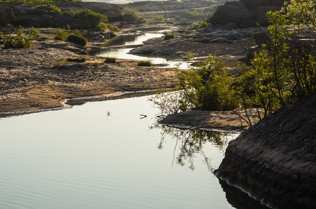 pond in Sampanbok , in Mekong River, Ubon Ratchathani  Grand canyon in Thailandの写真素材