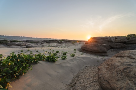 Sampanbok in Mekong River, Ubon Ratchathani. Grand canyon in Thailandの写真素材