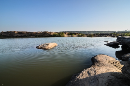 pond in Sampanbok , in Mekong River, Ubon Ratchathani. Grand canyon in Thailandの写真素材