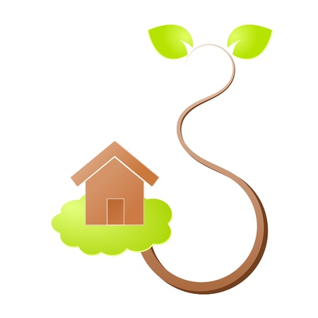 Environment home icon or logo green ecologyのイラスト素材