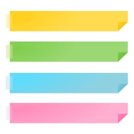 yellow and green paper notes vector illustrationのイラスト素材