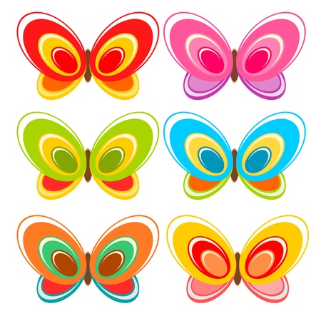 Colorful butterfly cartoon illustrationのイラスト素材