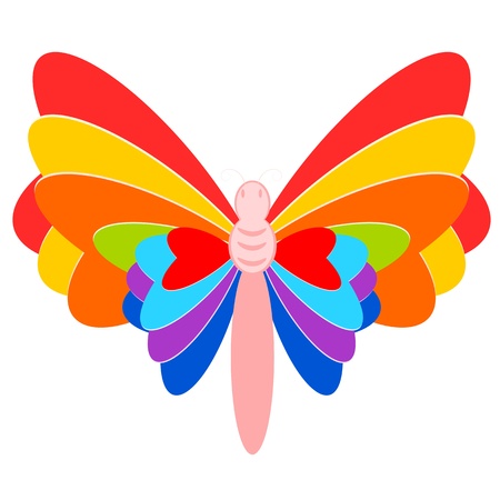 Colorful butterfly cartoon illustrationのイラスト素材
