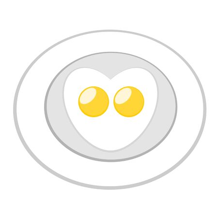 Heart fried eggs  love concept illustrationのイラスト素材