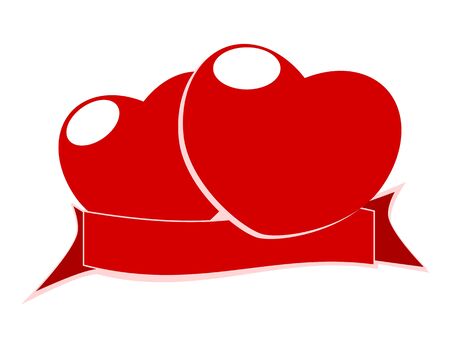 Red heart and tags love concept illustrationのイラスト素材
