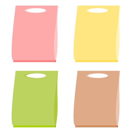 Colorful paper bag environment concept illustrationのイラスト素材