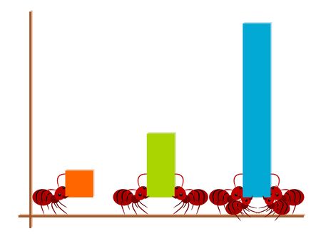 Red ants graph group of teamwork power concept illustrationのイラスト素材