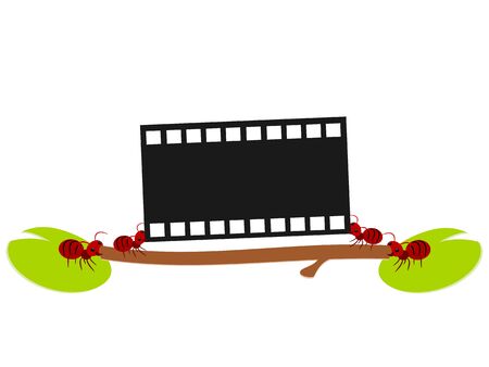 Red ants movie work in teamwork power concept illustrationのイラスト素材